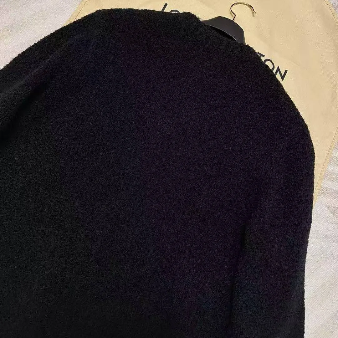 1AJBXP Chunky Intarsia Signature Cardigan Black Wool