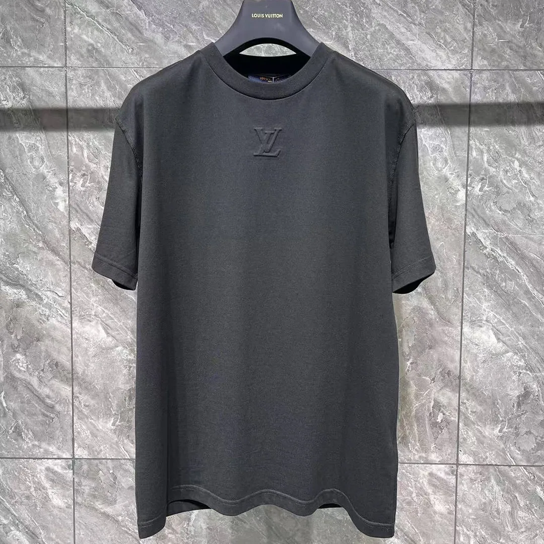 1AGIJ4 Embossed T-Shirt Black Cotton