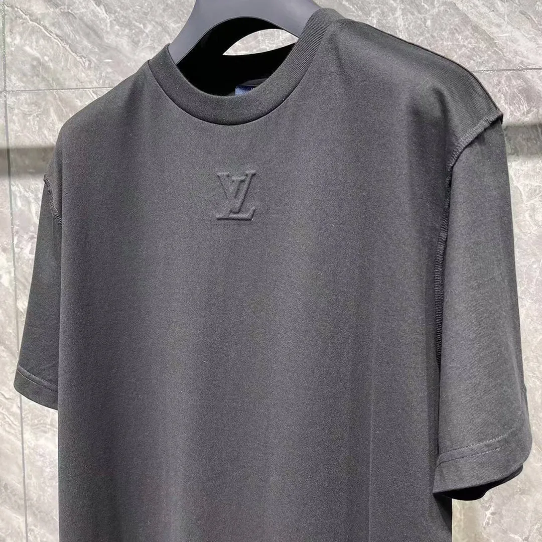 1AGIJ4 Embossed T-Shirt Black Cotton