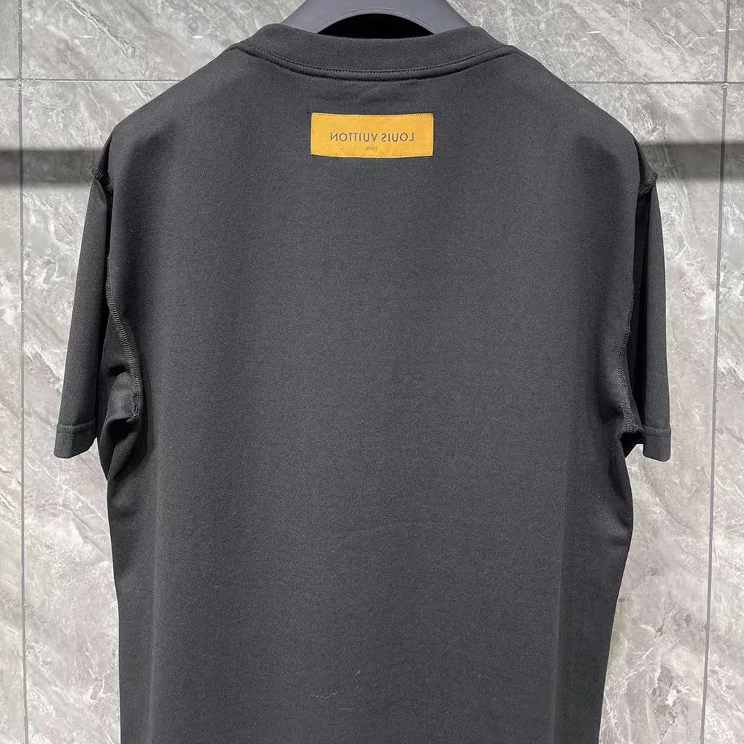 1AGIJ4 Embossed T-Shirt Black Cotton
