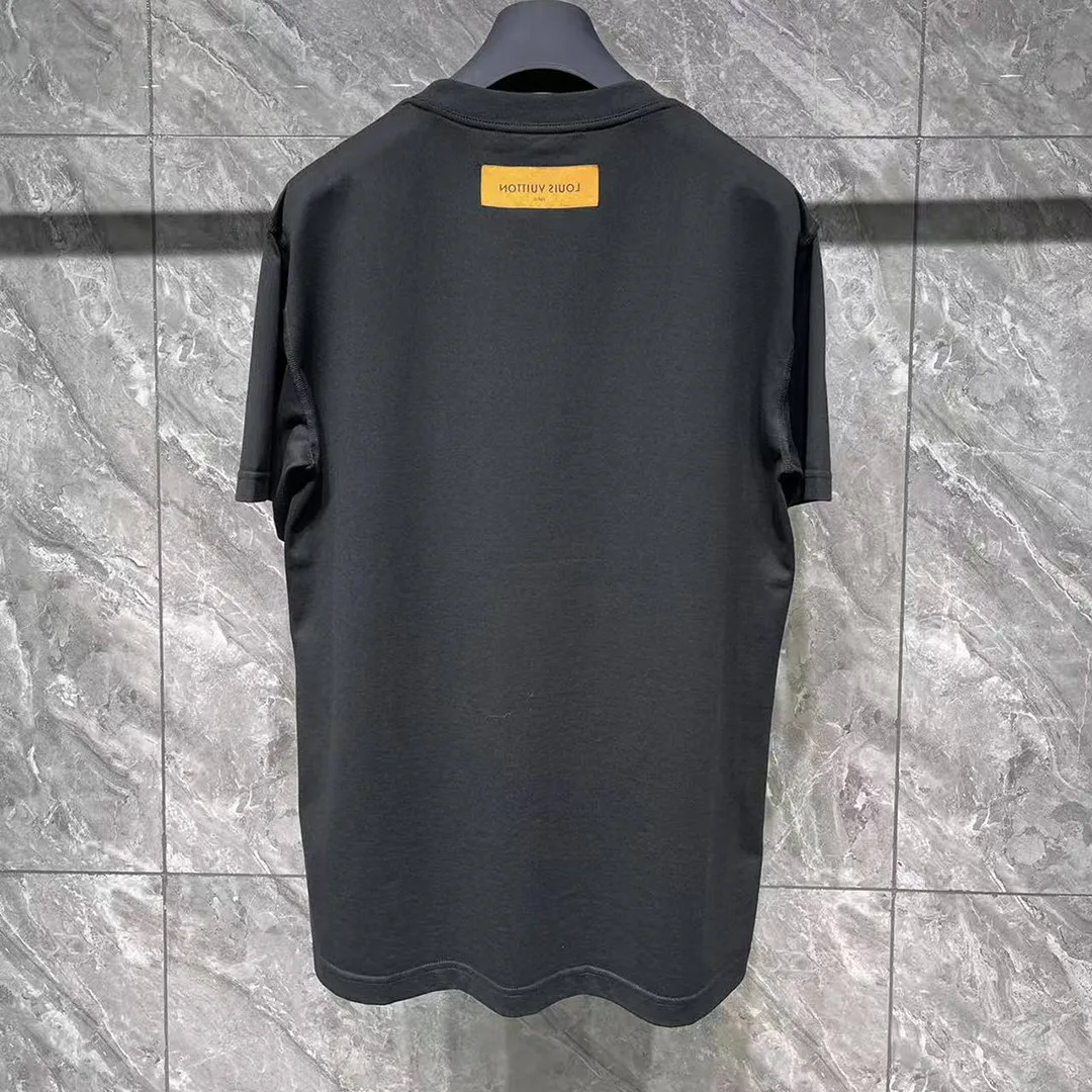 1AGIJ4 Embossed T-Shirt Black Cotton