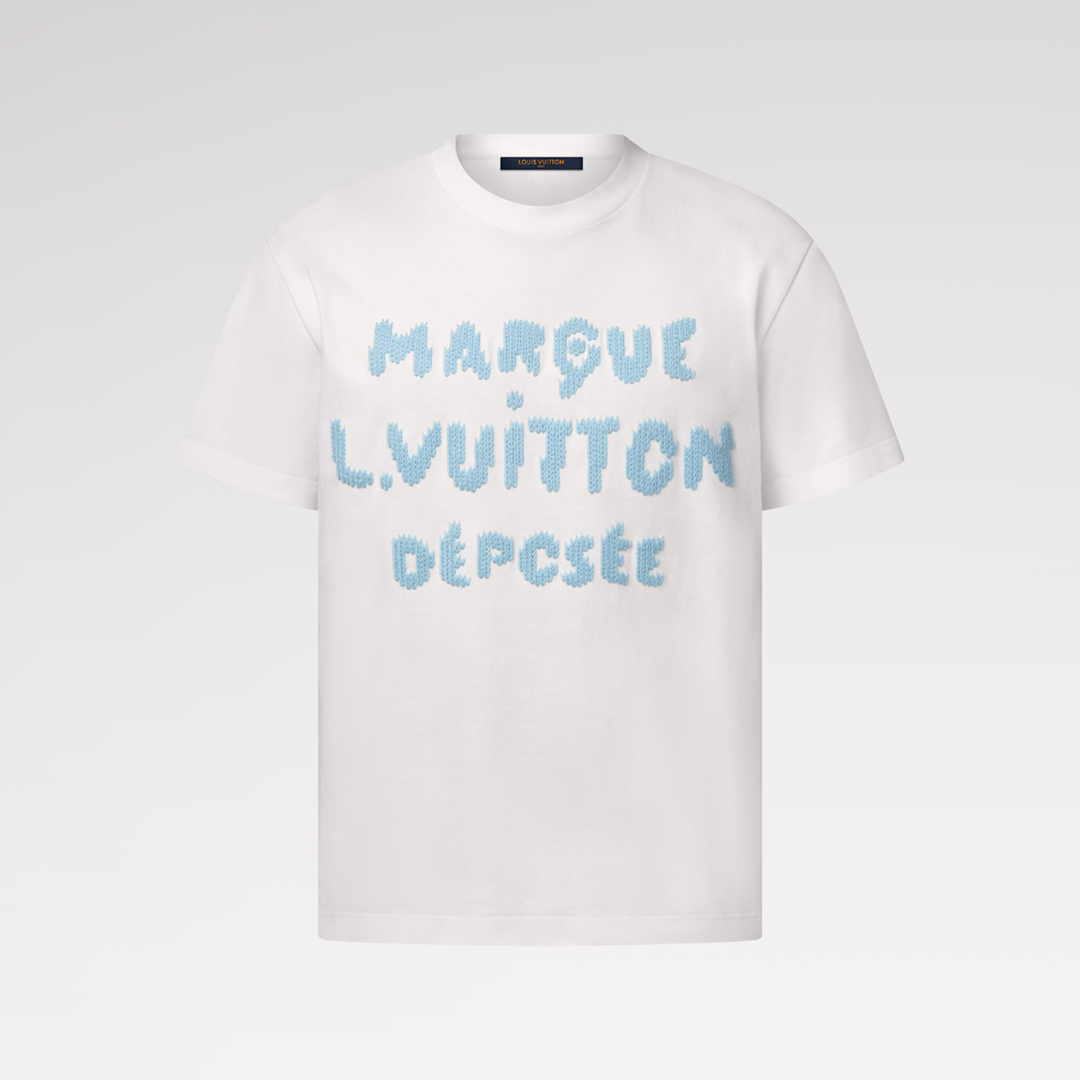 1AIKD4 Embroidered Signature T-Shirt White Cotton