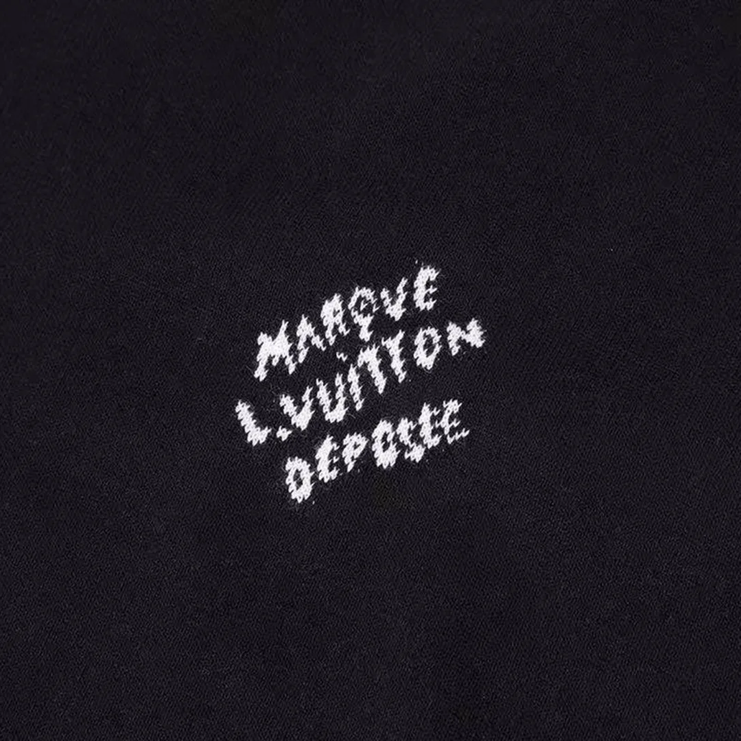 1AGKMB Short-Sleeved Cotton Crewneck Mini Jacquard Around the Sleeves
