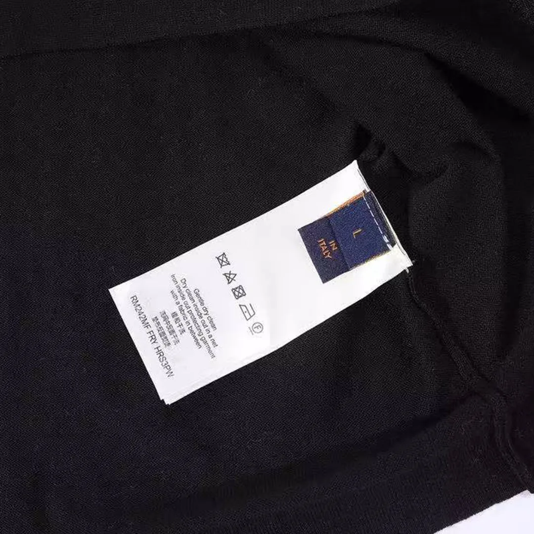 1AGKMB Short-Sleeved Cotton Crewneck Mini Jacquard Around the Sleeves