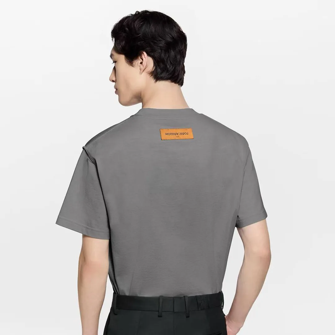 1AJAYQ Embossed T-Shirt Thunderstorm Cotton