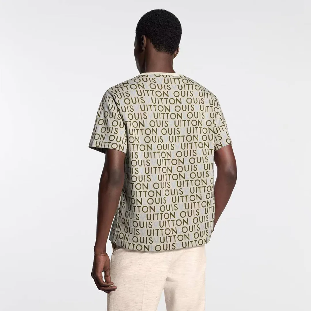 1AJTWZ Jacquard Signature Short-Sleeved Crewneck Multicolor Cotton