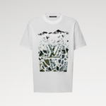 1AJCE5 Velvet Jacquard Short-Sleeved T-Shirt White Cotton - 1AJRLX 2 1AJCE5 Velvet Jacquard Short-Sleeved T-Shirt White Cotton