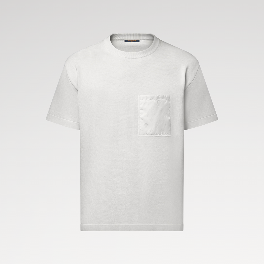 1AHVQ0 T-Shirt With Monogram Nylon Details Almond Milk Cotton
