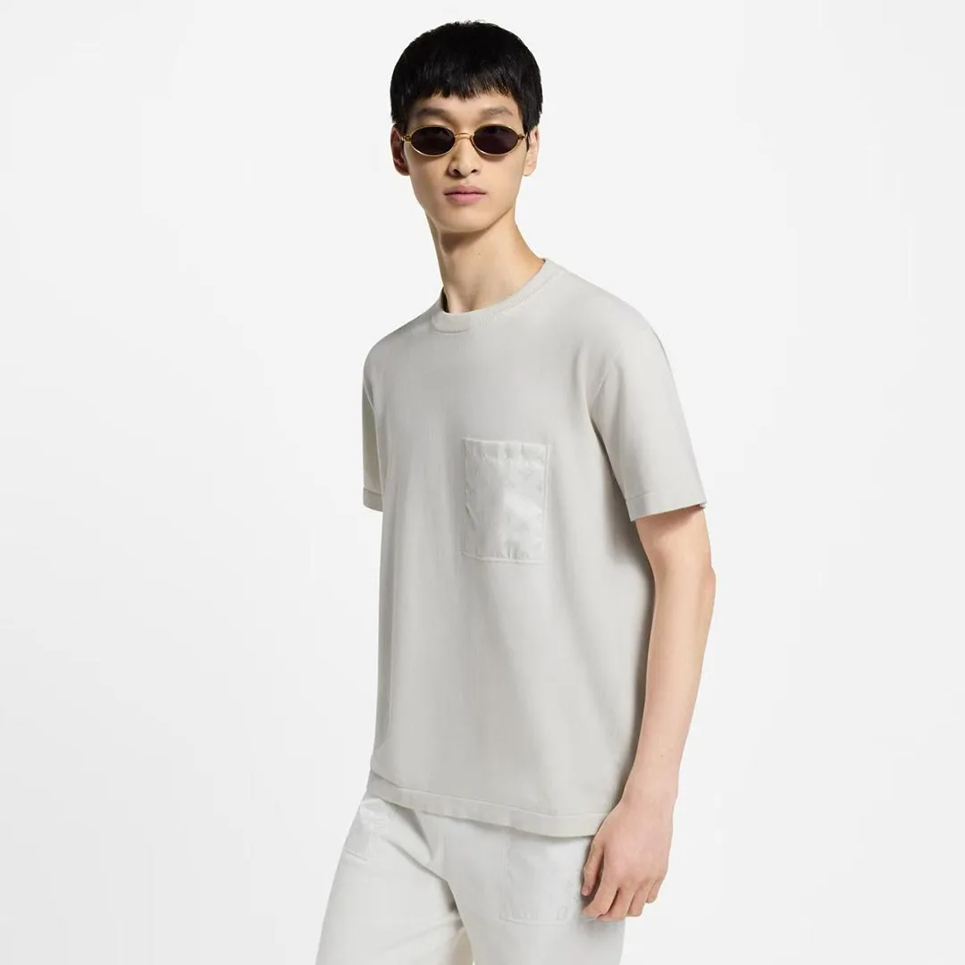 1AHVQ0 T-Shirt With Monogram Nylon Details Almond Milk Cotton