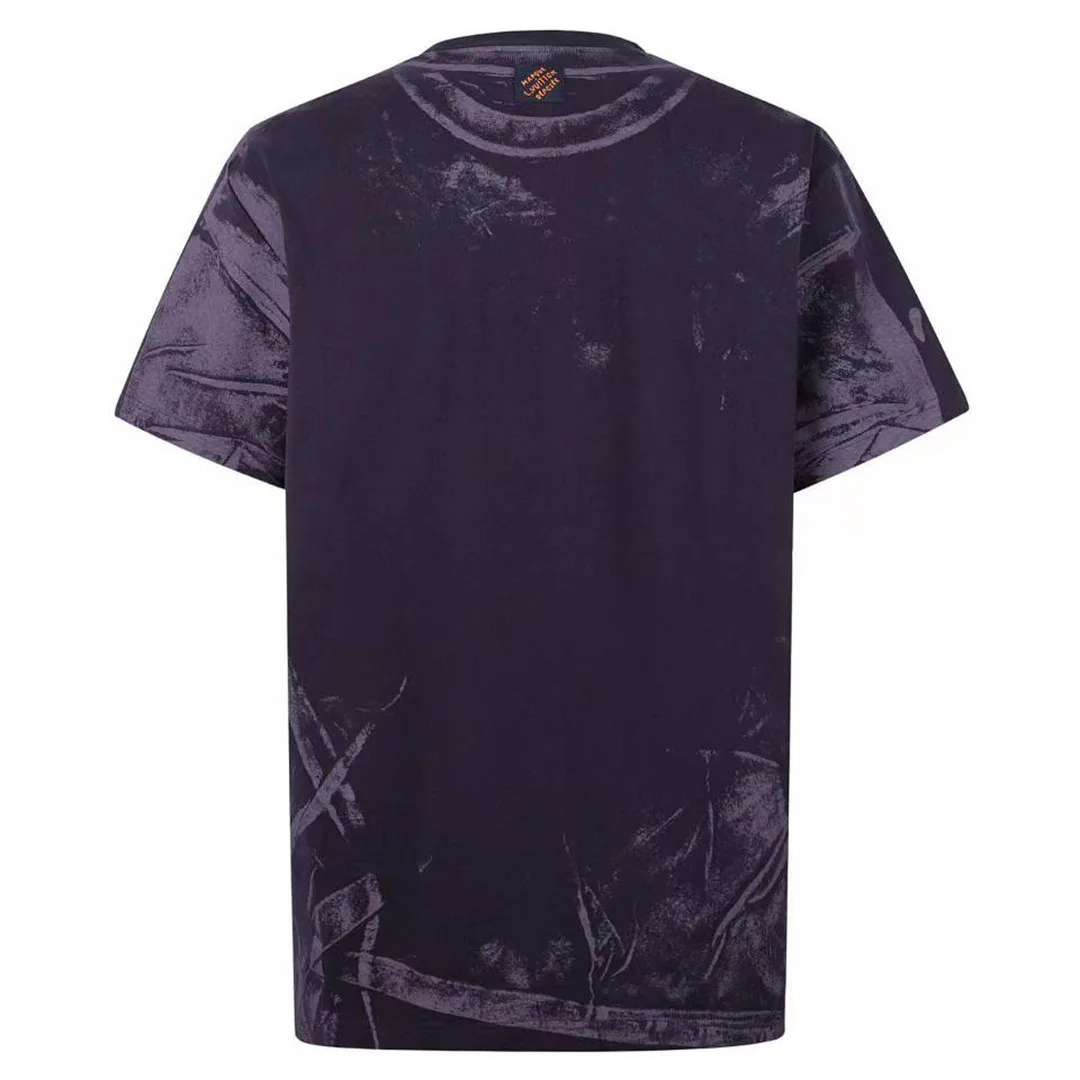 1AJUDL Overprinted T-Shirt Purple Indigo Cotton