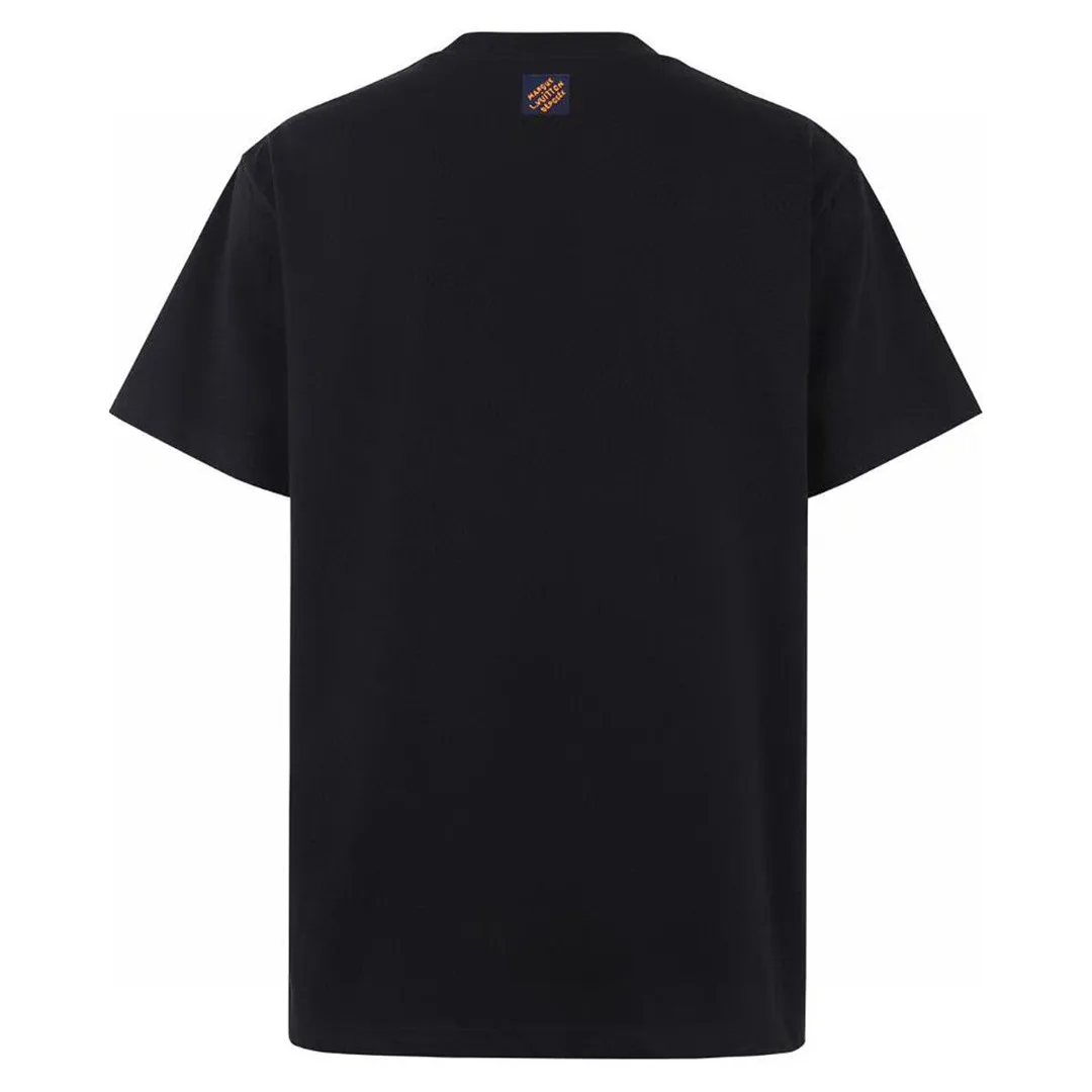 1AJCFH Embellished Signature Short-Sleeved T-Shirt Black Cotton