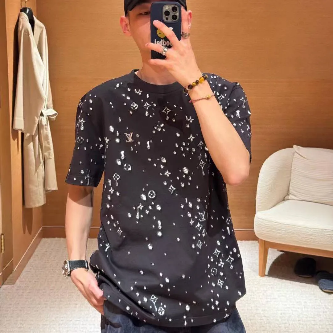 1AJCBH Monogram Short-Sleeved T-Shirt Obsidian Cotton