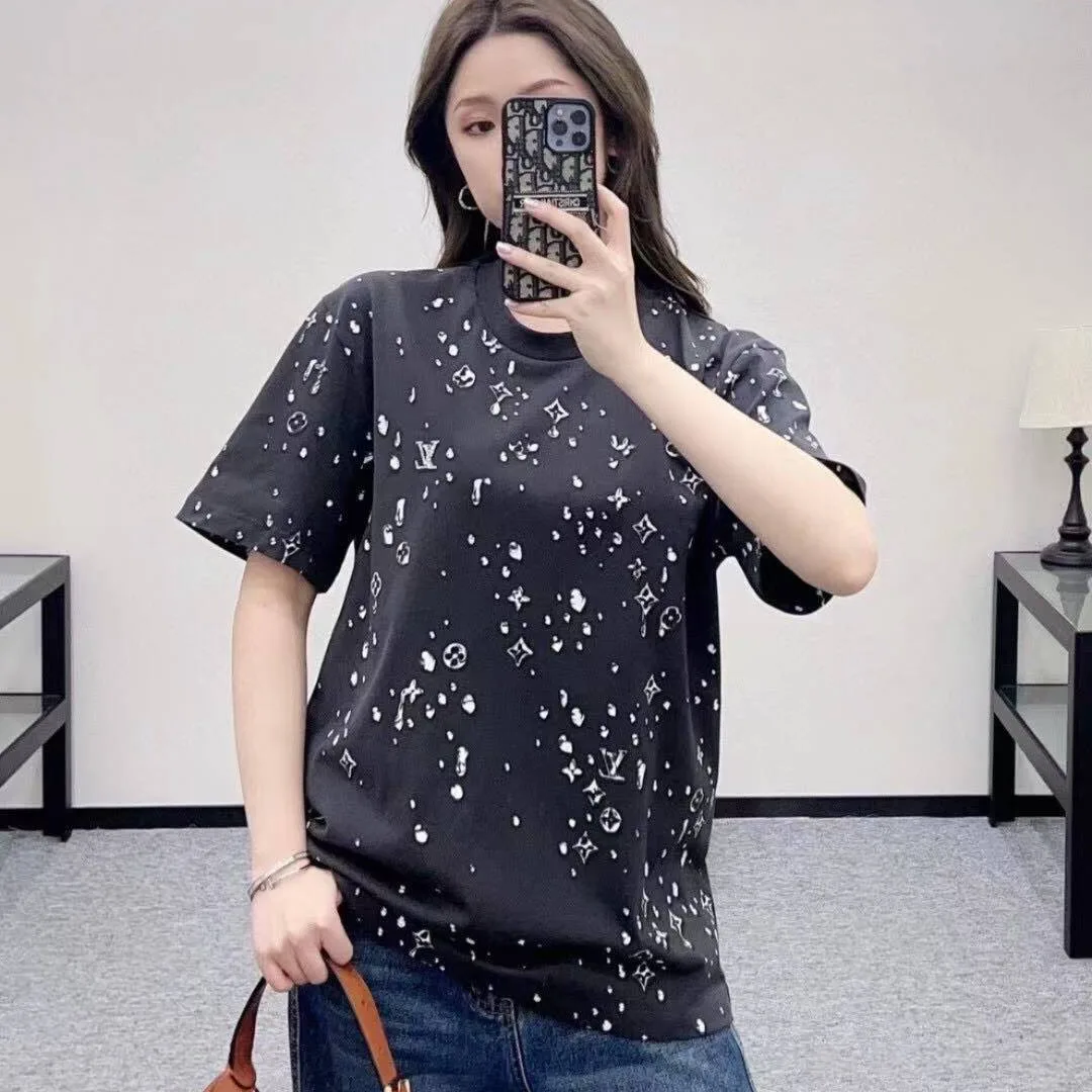 1AJCBH Monogram Short-Sleeved T-Shirt Obsidian Cotton