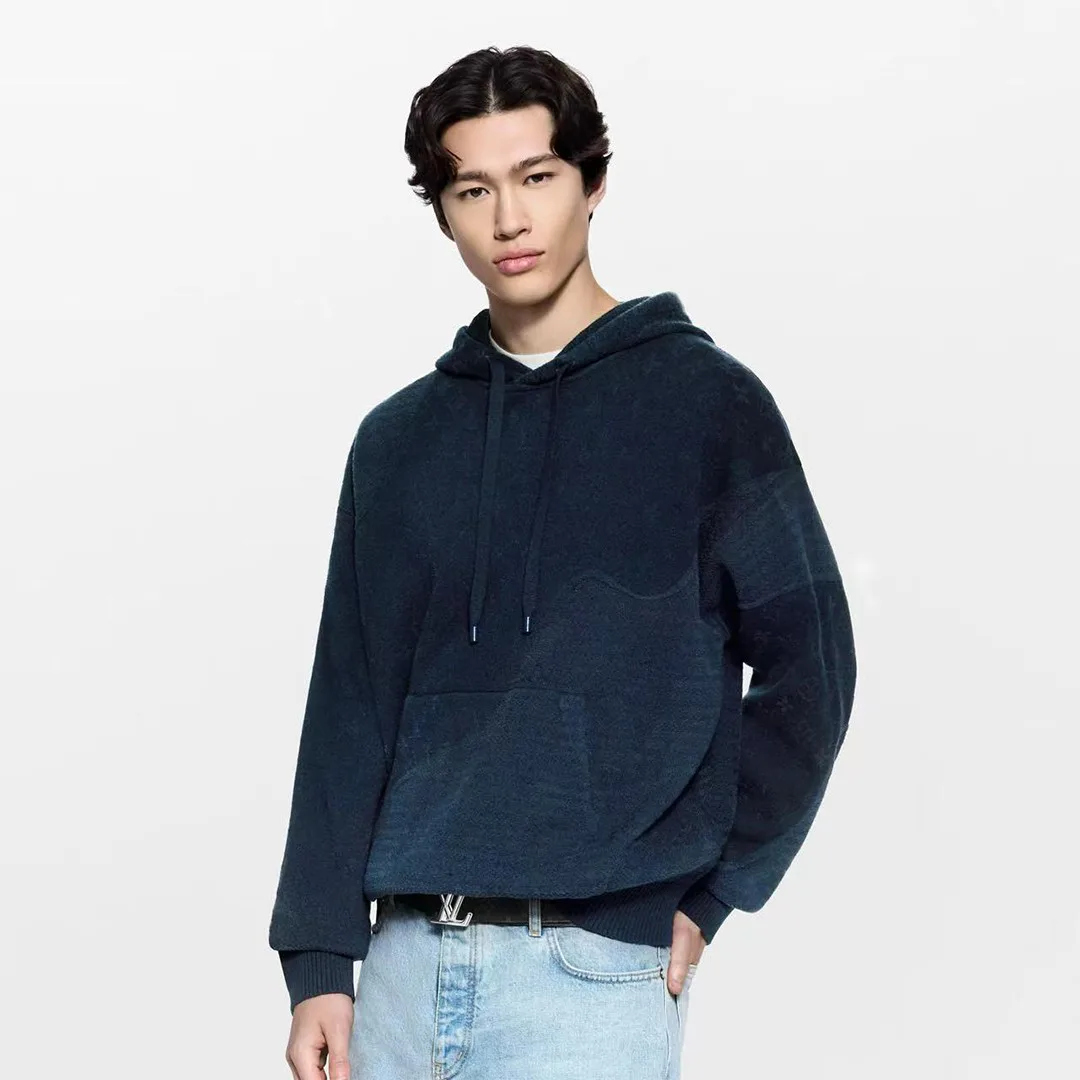 1AIWFX Graphic Jacquard Hoodie Monogram Blue