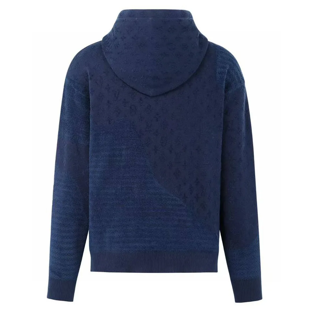 1AIWFX Graphic Jacquard Hoodie Monogram Blue