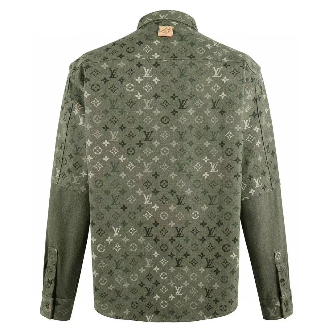 1AJC48 Monogram Workwear Overshirt Monogram Forest Night Cotton