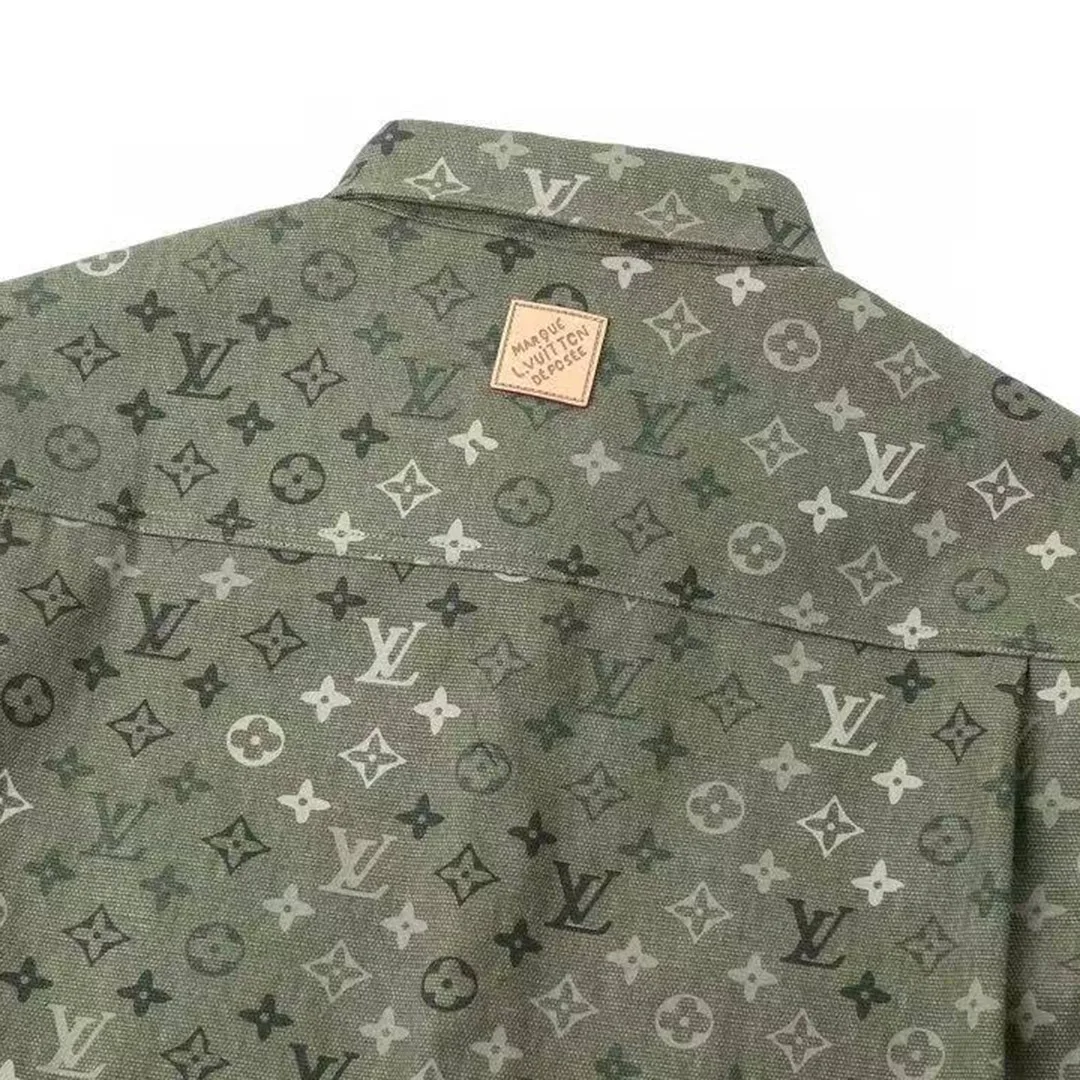1AJC48 Monogram Workwear Overshirt Monogram Forest Night Cotton