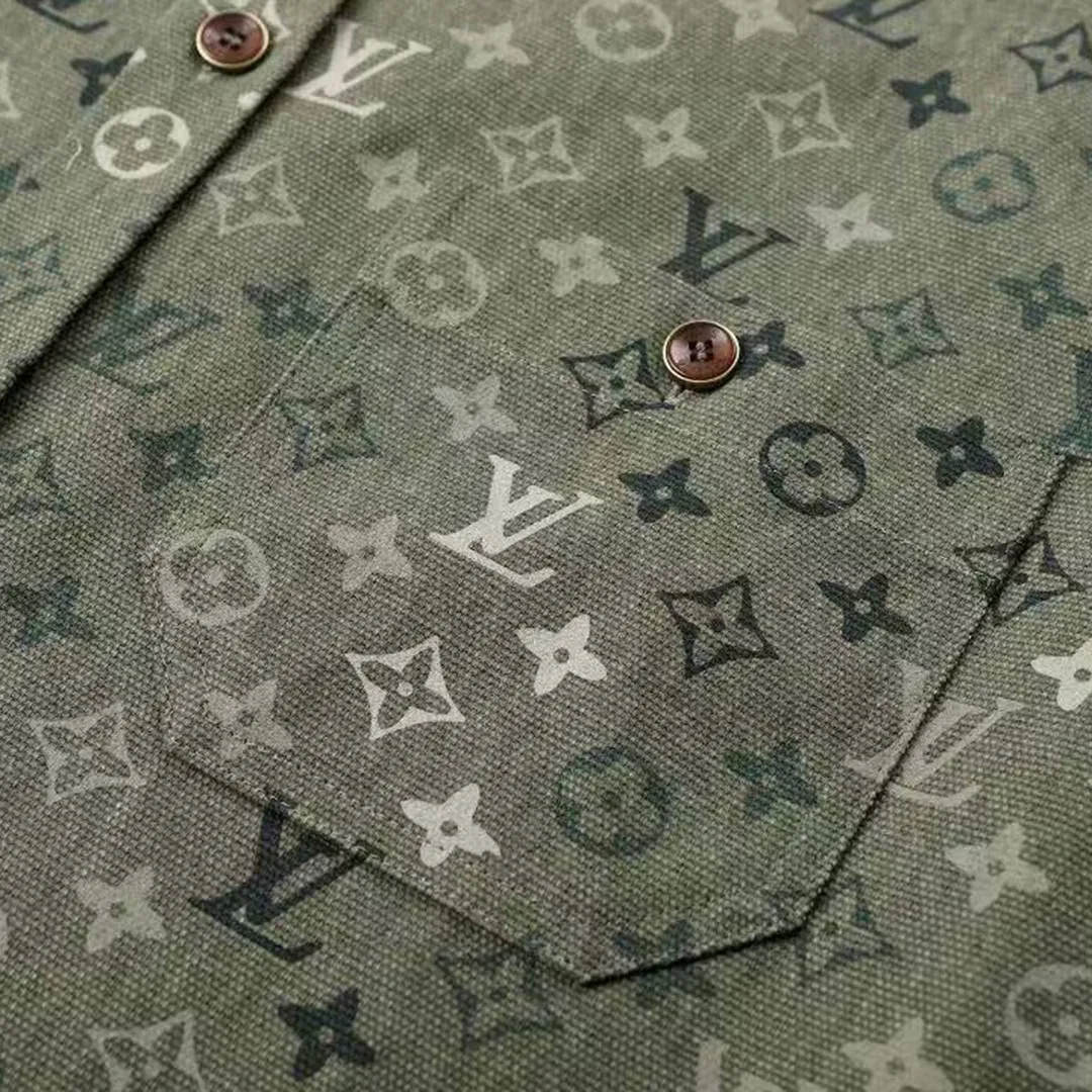 1AJC48 Monogram Workwear Overshirt Monogram Forest Night Cotton