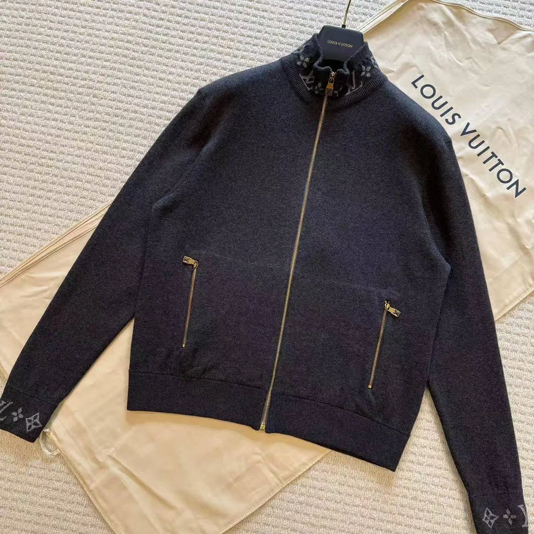1AGJWH Double Face Knit Wool Travel Blouson Jacquard Monogram Cotton