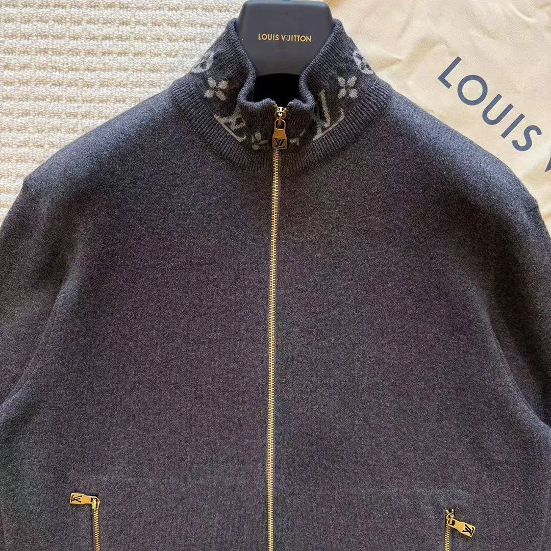1AGJWH Double Face Knit Wool Travel Blouson Jacquard Monogram Cotton