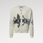 1AJBX5 Graphic Knitted Cardigan Almond Milk Monogram Wool - 1AJBVT 1 1AJBX5 Graphic Knitted Cardigan Almond Milk Monogram Wool