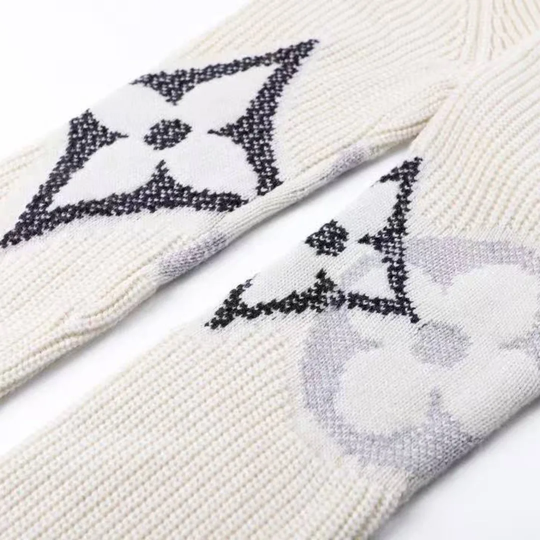 1AJBX5 Graphic Knitted Cardigan Almond Milk Monogram Wool