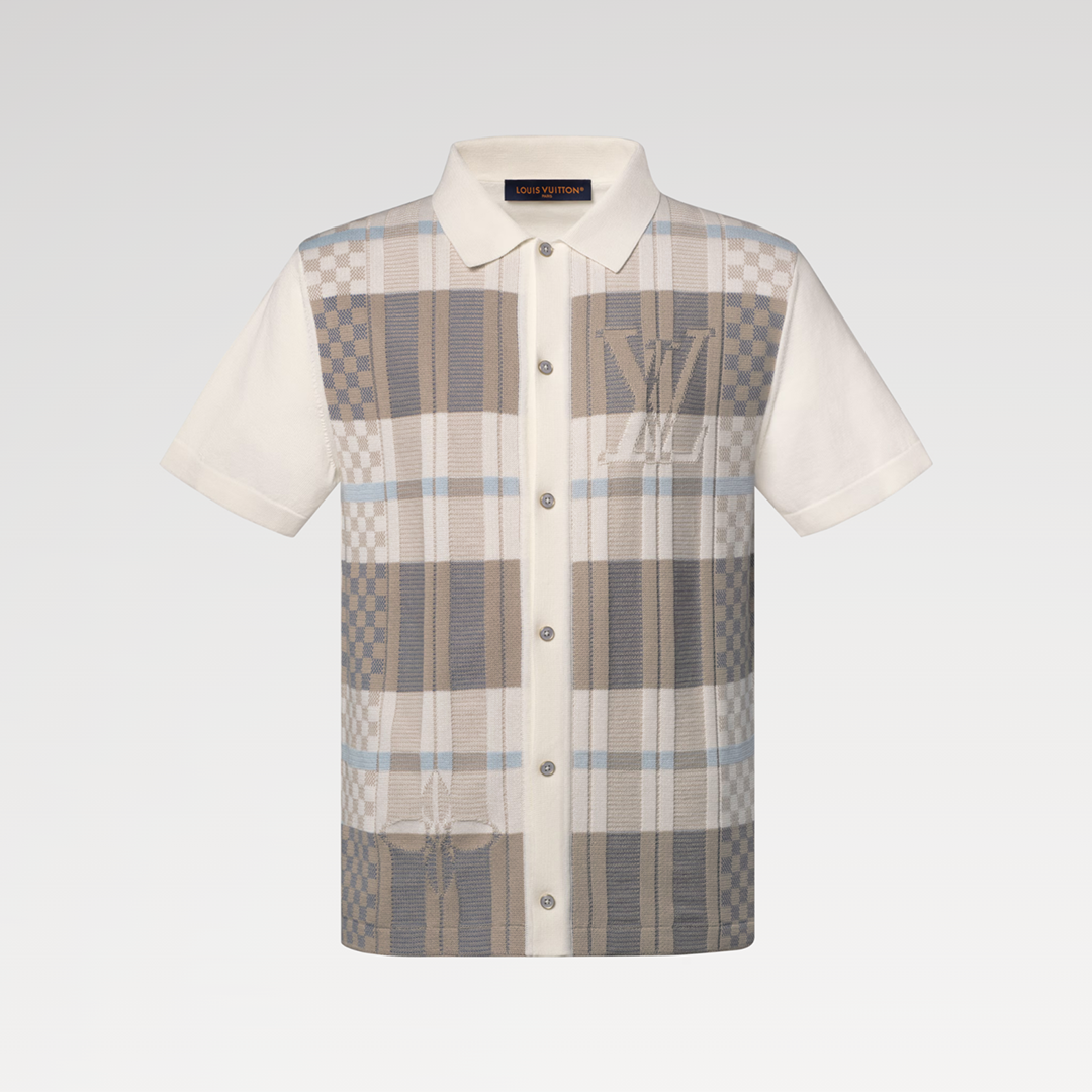 1AJTVO Graphic Jacquard Short-Sleeved Shirt Monogram Multicolor Cotton