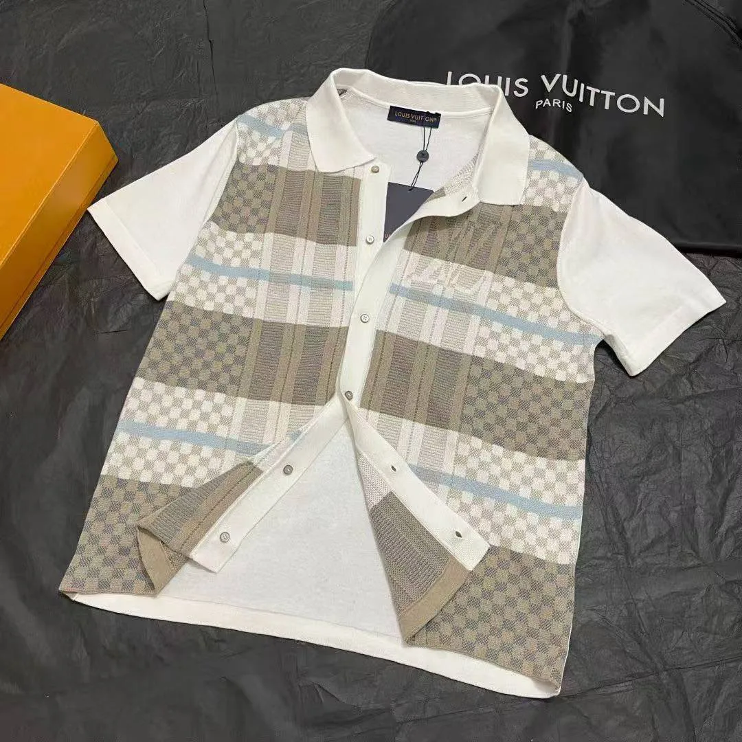 1AJTVO Graphic Jacquard Short-Sleeved Shirt Monogram Multicolor Cotton