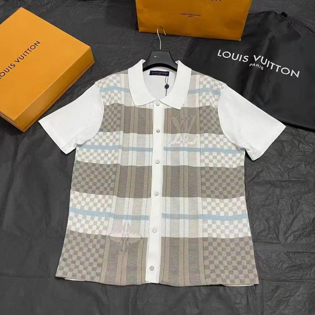 1AJTVO Graphic Jacquard Short-Sleeved Shirt Monogram Multicolor Cotton