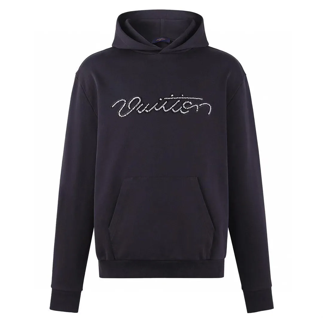 1AJCFP Embellished Signature Hoodie Obsidian Cotton