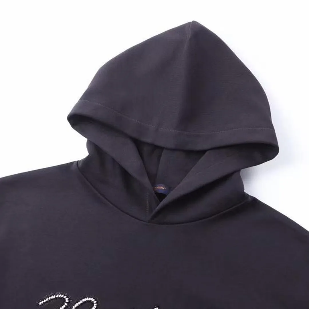 1AJCFP Embellished Signature Hoodie Obsidian Cotton
