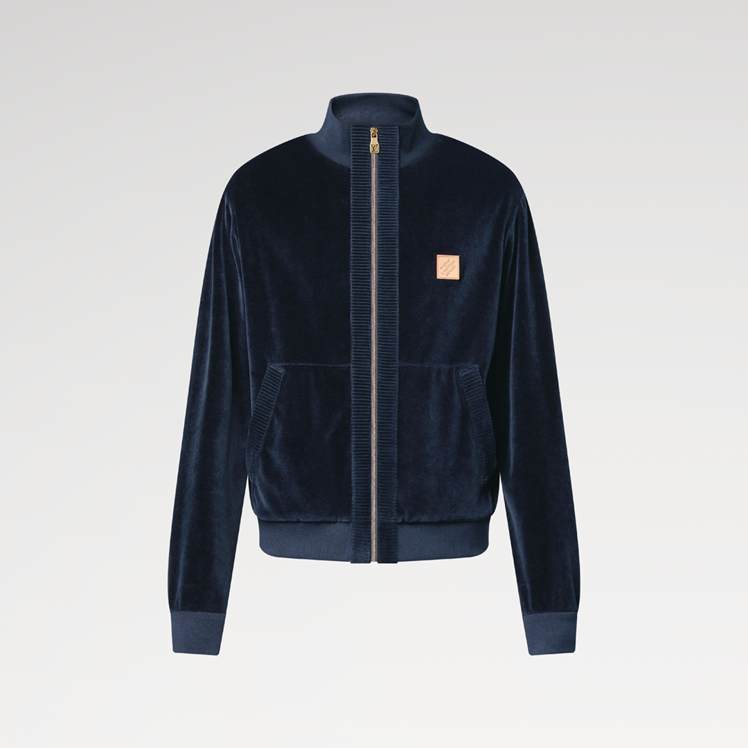 1AJCCD Chic Velvet Track Top Night Sky Cotton