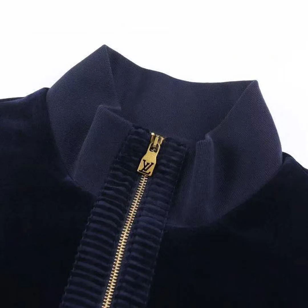 1AJCCD Chic Velvet Track Top Night Sky Cotton
