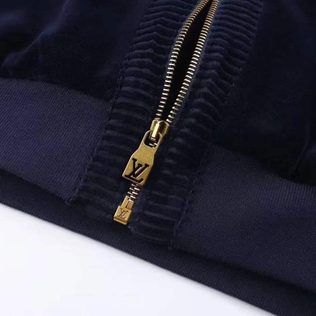 1AJCCD Chic Velvet Track Top Night Sky Cotton