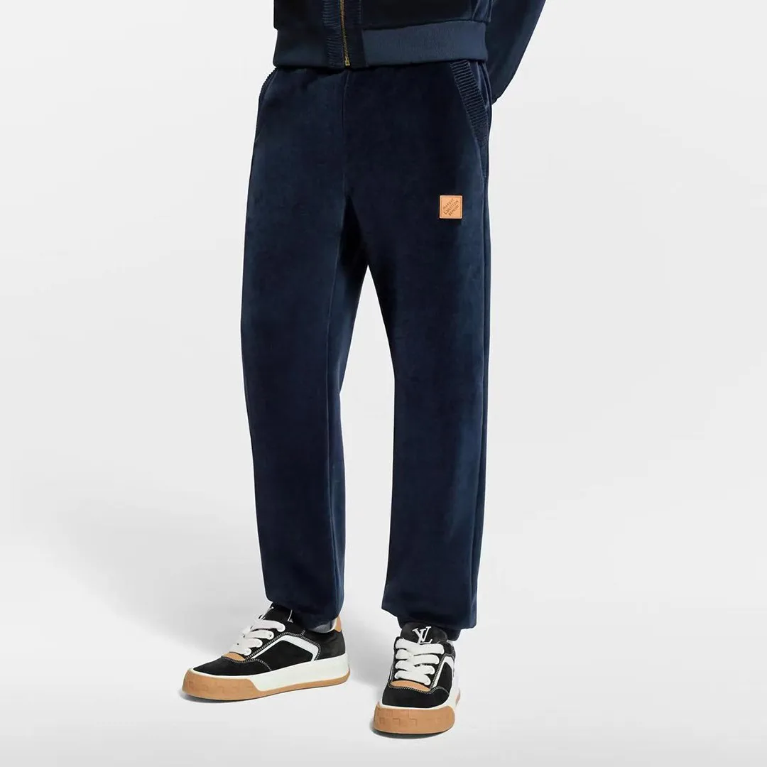1AJCCL Chic Velvet Track Pants Night Sky Cotton 01