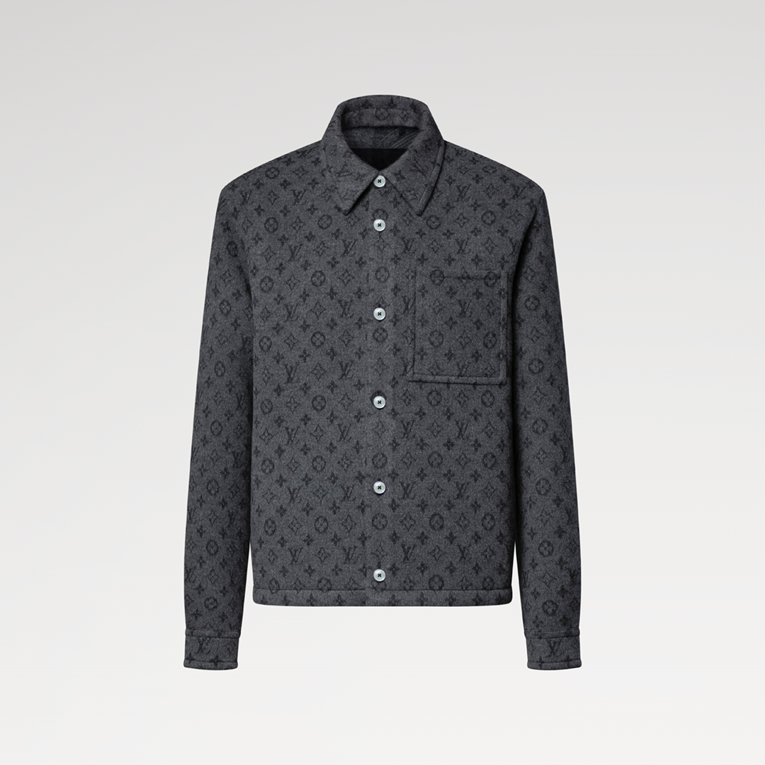 1AIWGN Monogram Double Face Overshirt Monogram Allover Wool