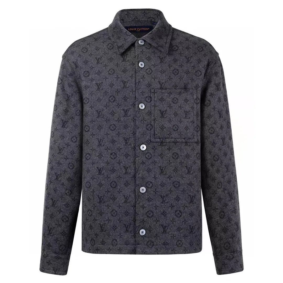 1AIWGN Monogram Double Face Overshirt Monogram Allover Wool