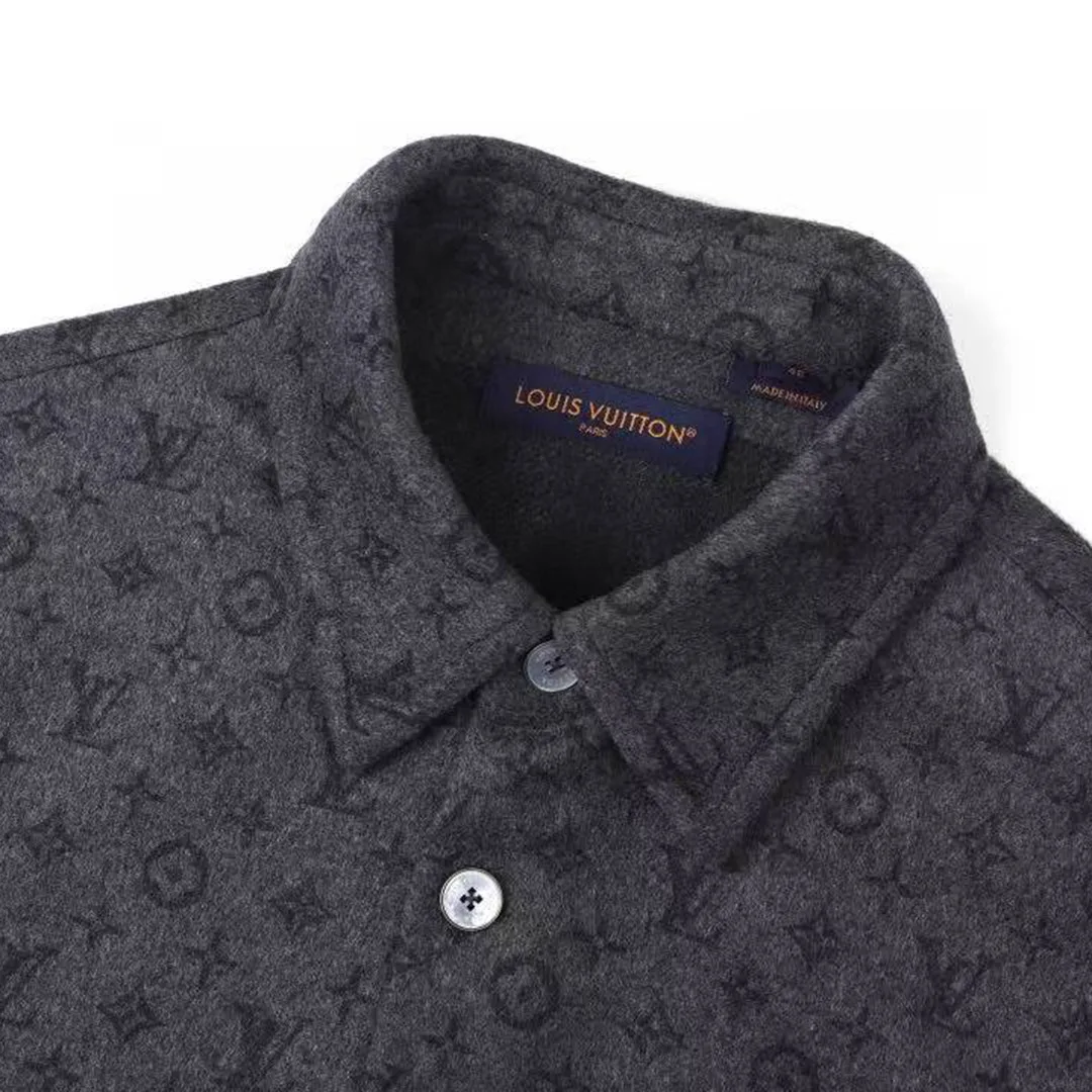 1AIWGN Monogram Double Face Overshirt Monogram Allover Wool