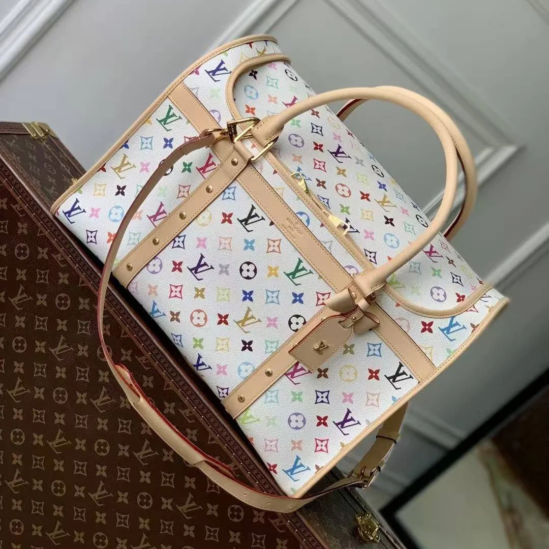 M13741 L.V x TM Dog Bag Pet Carrier Multicolored Monogram Coated Canvas