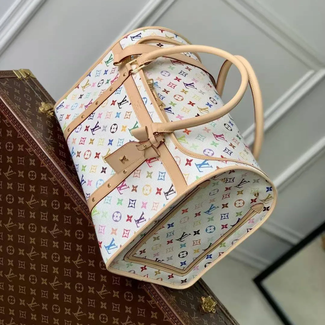 M13741 L.V x TM Dog Bag Pet Carrier Multicolored Monogram Coated Canvas
