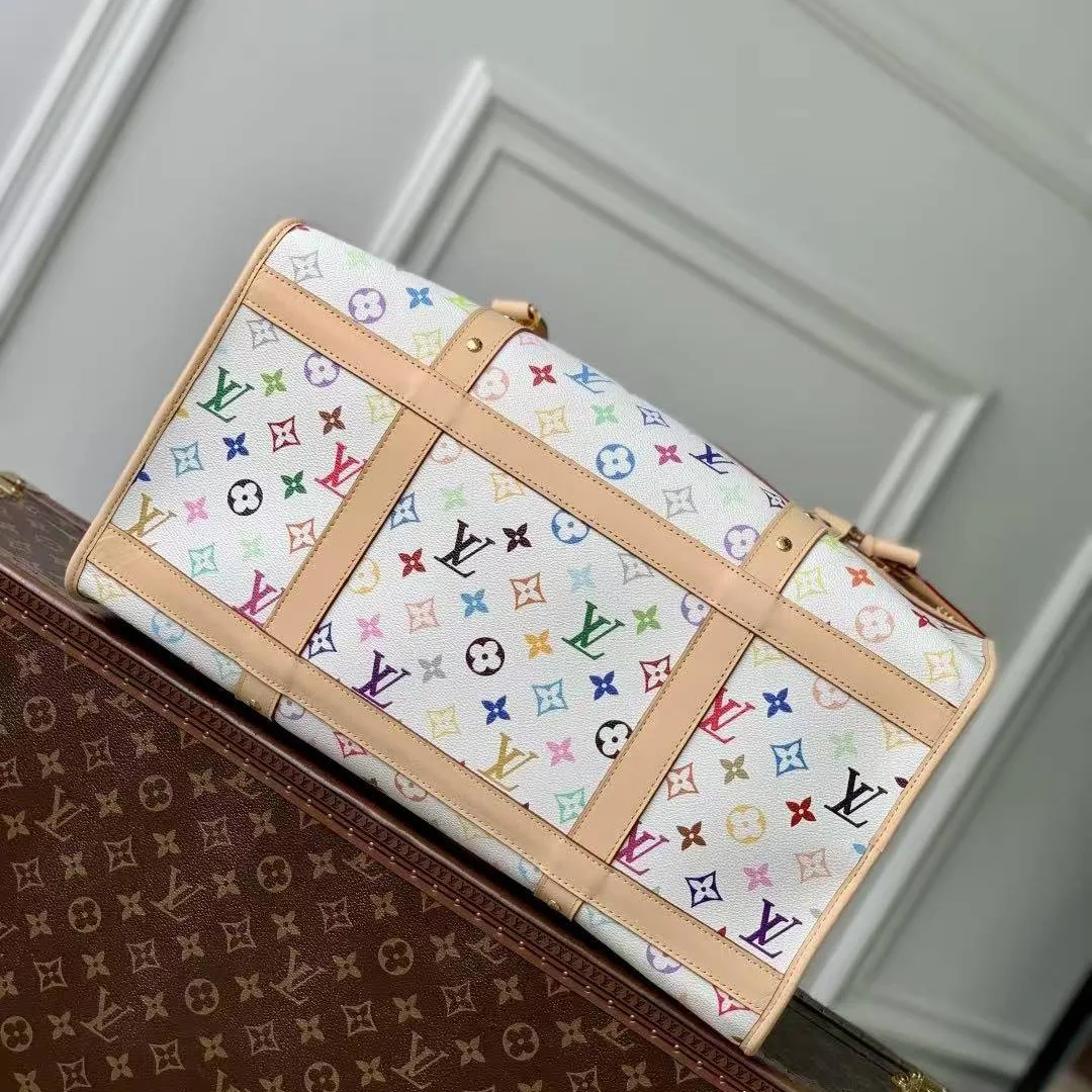 M13741 L.V x TM Dog Bag Pet Carrier Multicolored Monogram Coated Canvas
