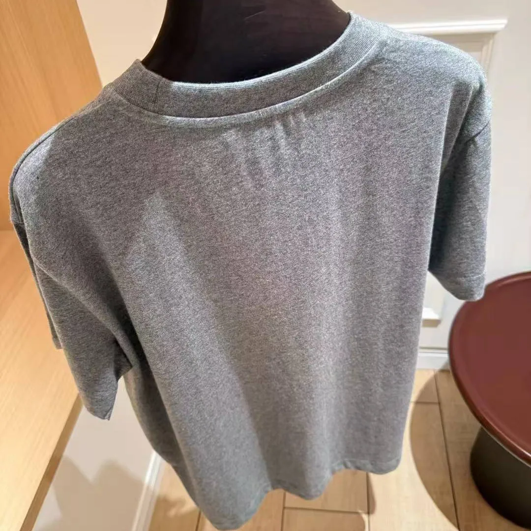 1AJZF9 Iris Print T-Shirt Mouse Gray 100% Cotton Jersey