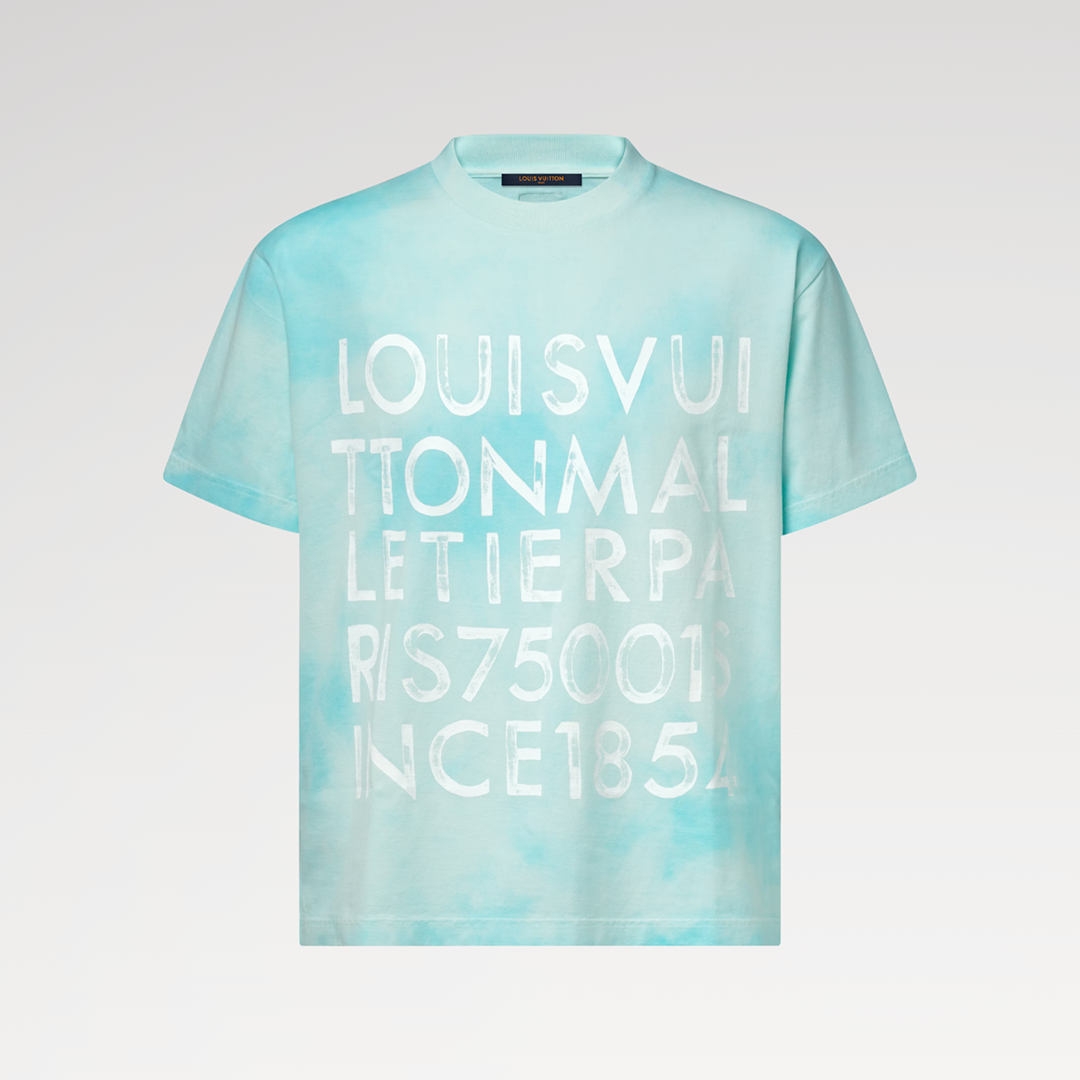 1AJUCX Tie-Dye Printed T-Shirt 100% Cotton Turquoise