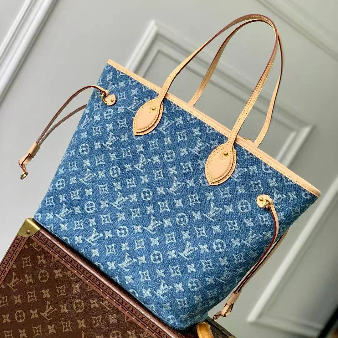 M13192 Neverfull MM Monogram Denim Blue