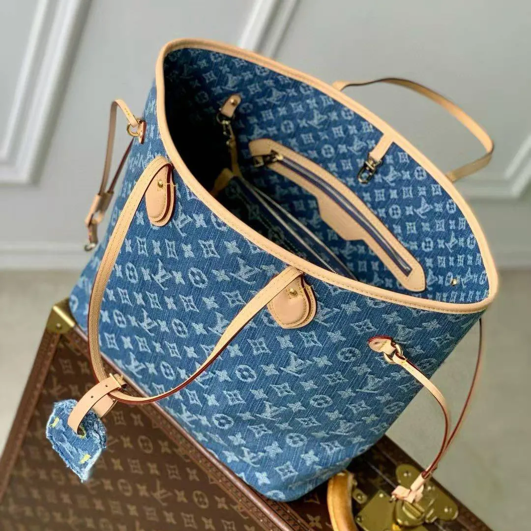 M13192 Neverfull MM Monogram Denim Blue
