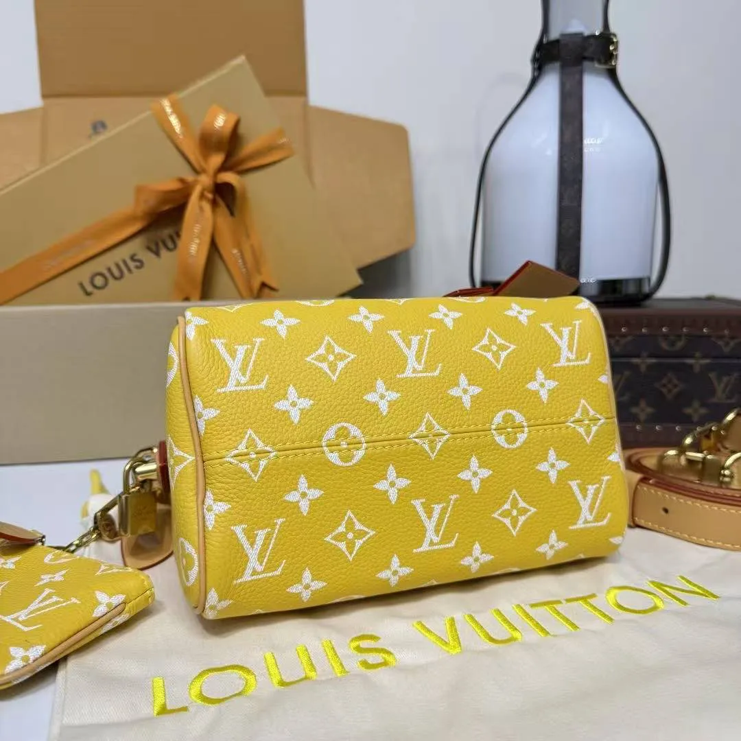 M28186 Speedy P9 Bandoulière 20 Yellow Monogram Calfskin Leather