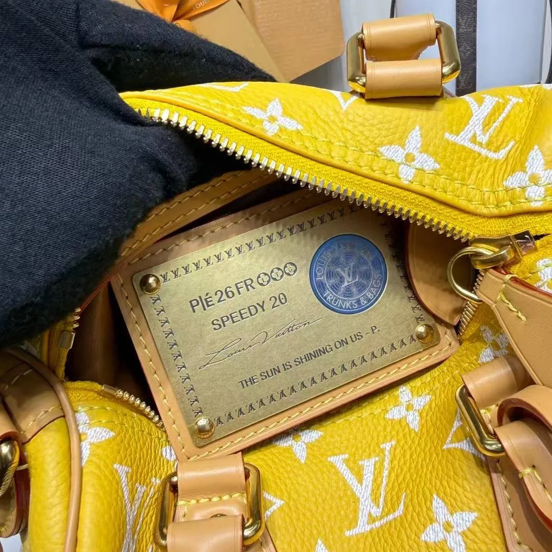 M28186 Speedy P9 Bandoulière 20 Yellow Monogram Calfskin Leather