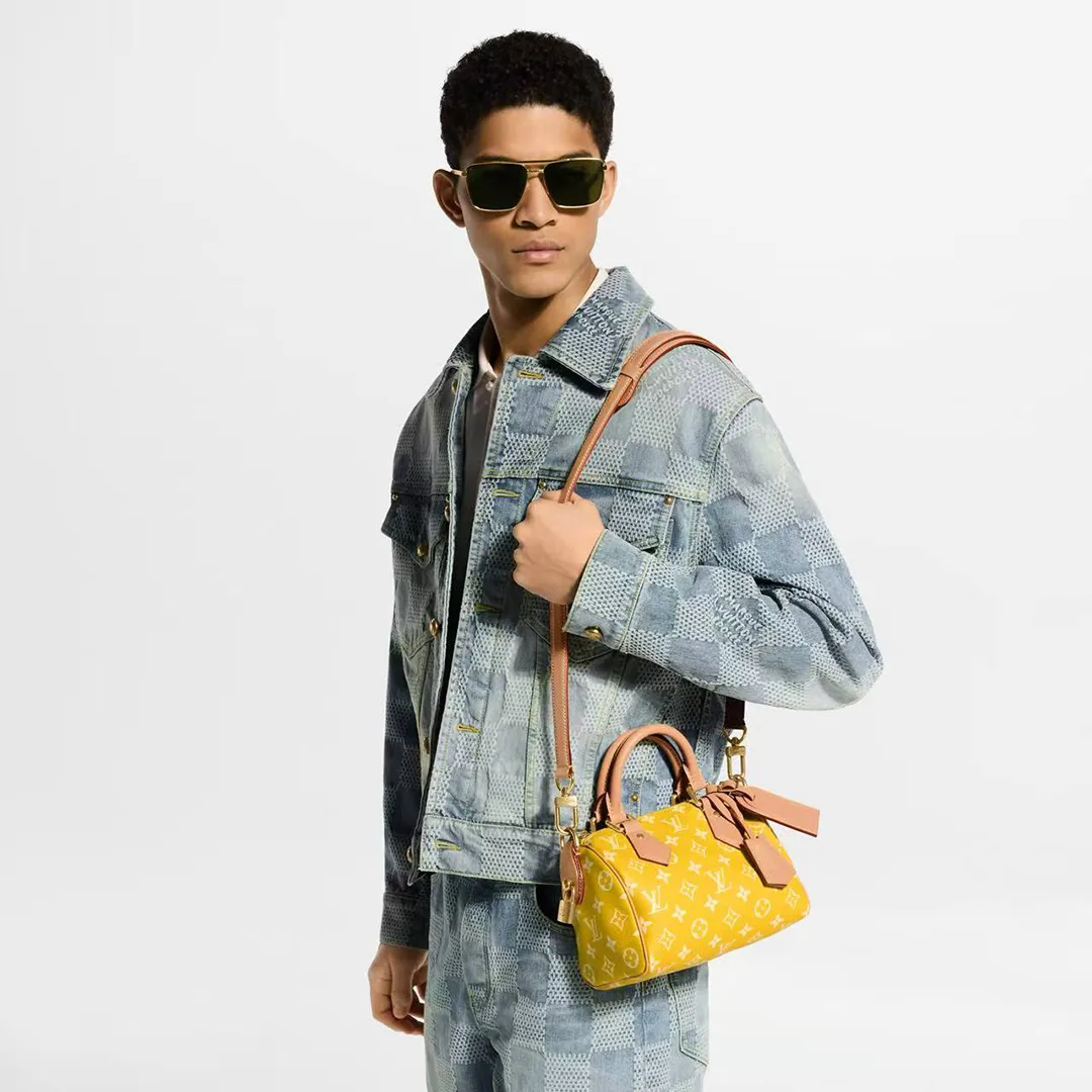 M28186 Speedy P9 Bandoulière 20 Yellow Monogram Calfskin Leather