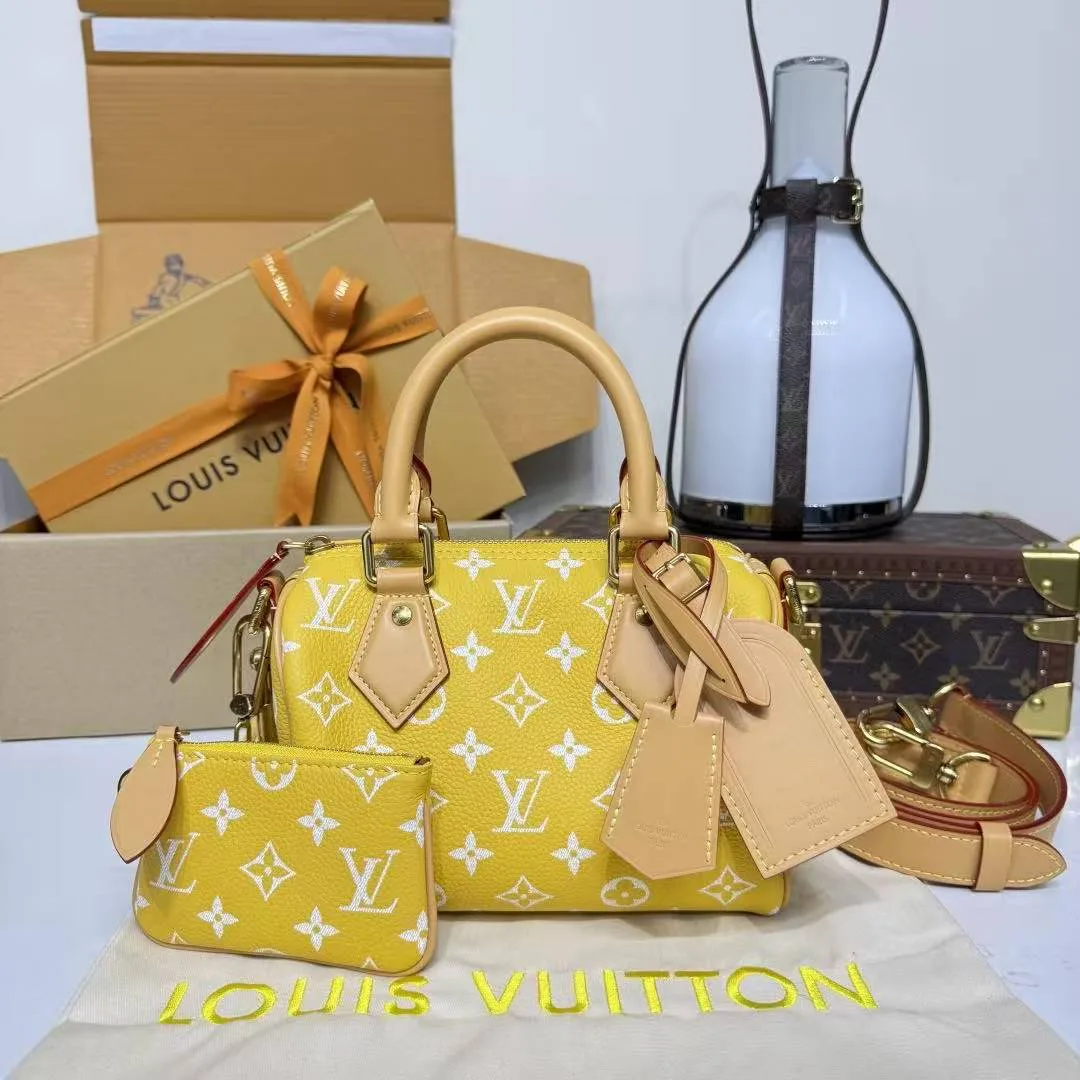 M28186 Speedy P9 Bandoulière 20 Yellow Monogram Calfskin Leather