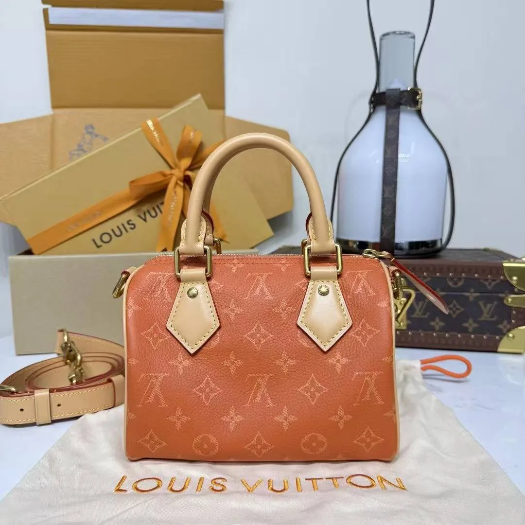 M28307 Speedy P9 Bandoulière 20 Ochre Monogram Calfskin Leather